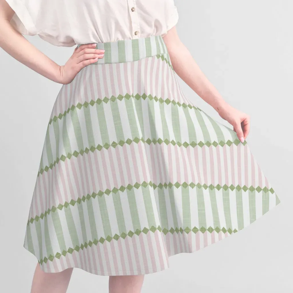Sport Pique English Stripe Printed Fabric - Pink alternate view