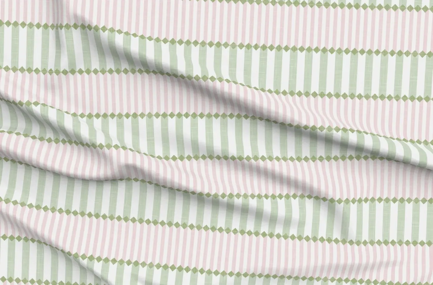 Sport Pique English Stripe Printed Fabric - Pink product
