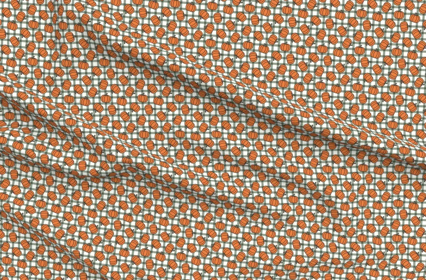 Sport Pique Fall Pumpkin Toss Fabric Small Scale - Orange product