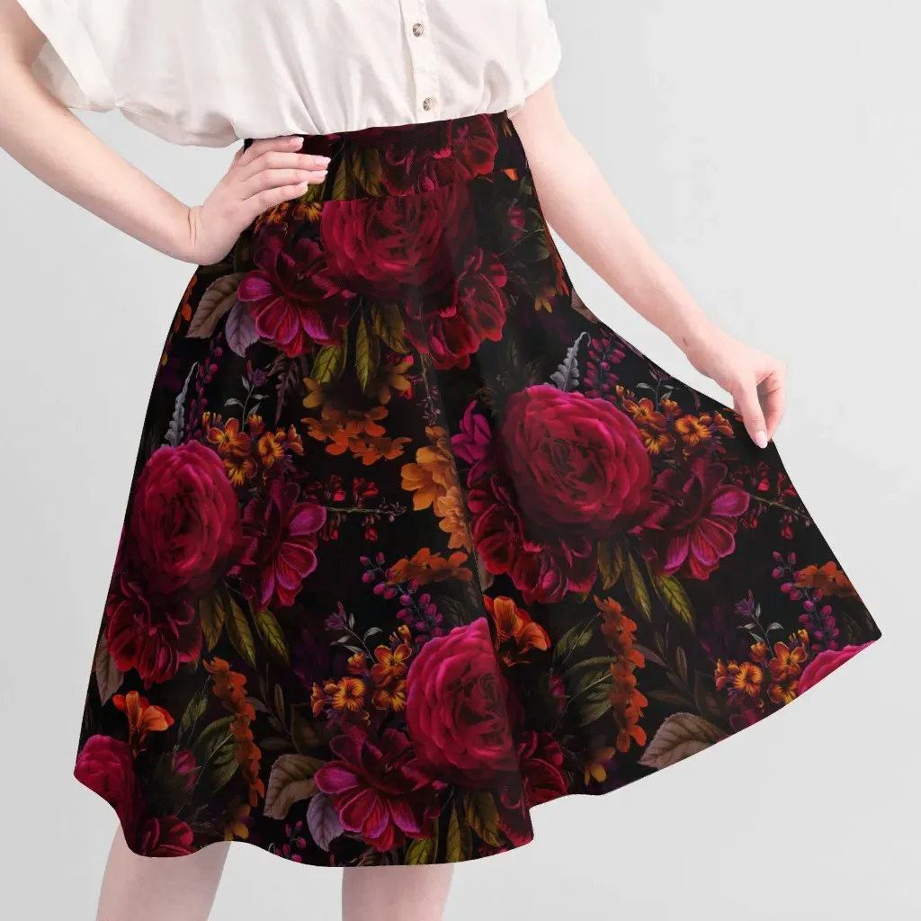 Sport Pique Floral Print Fabric - Pink, Black alternate view