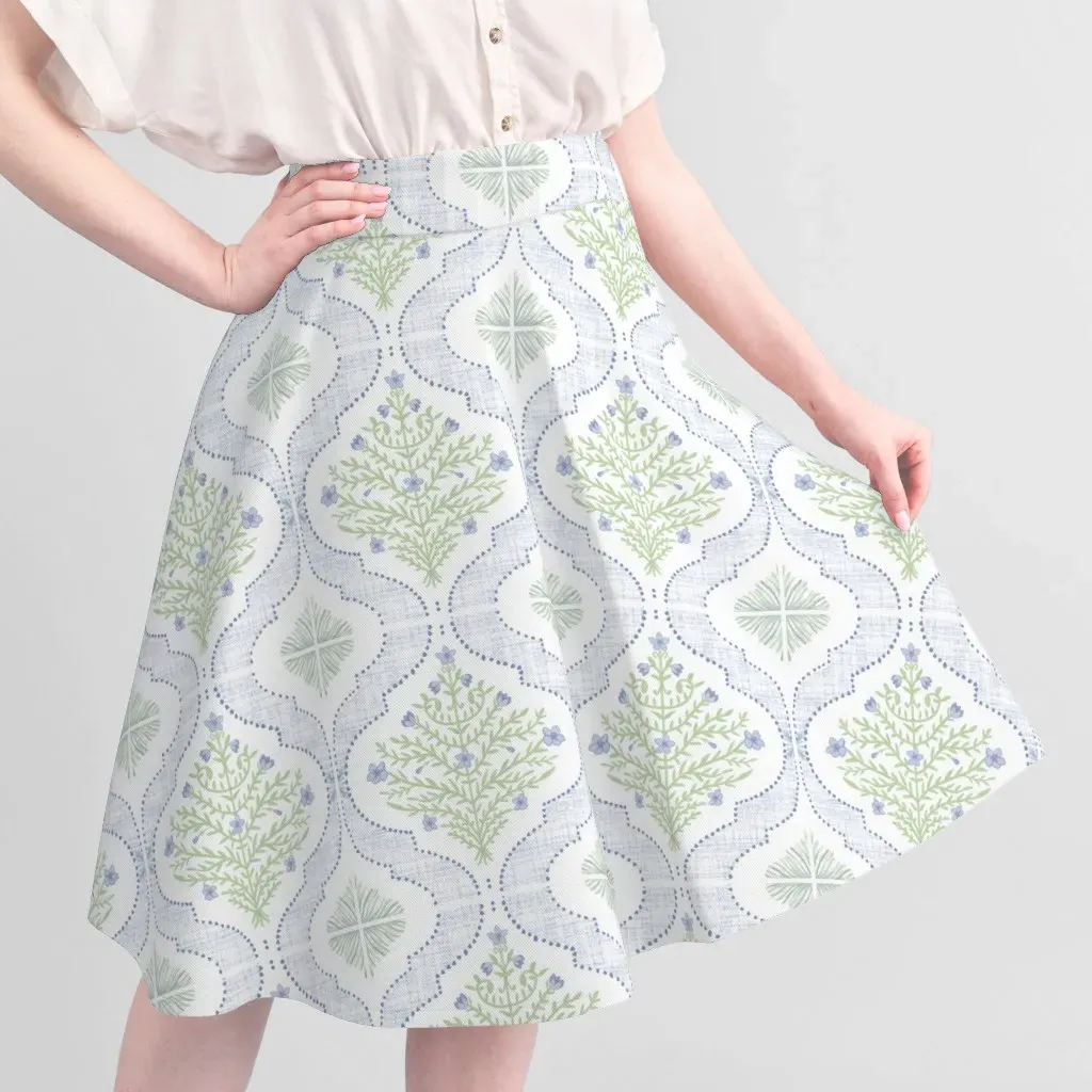 Sport Pique Floral Vine Ogee Fabric - Light Blue alternate view