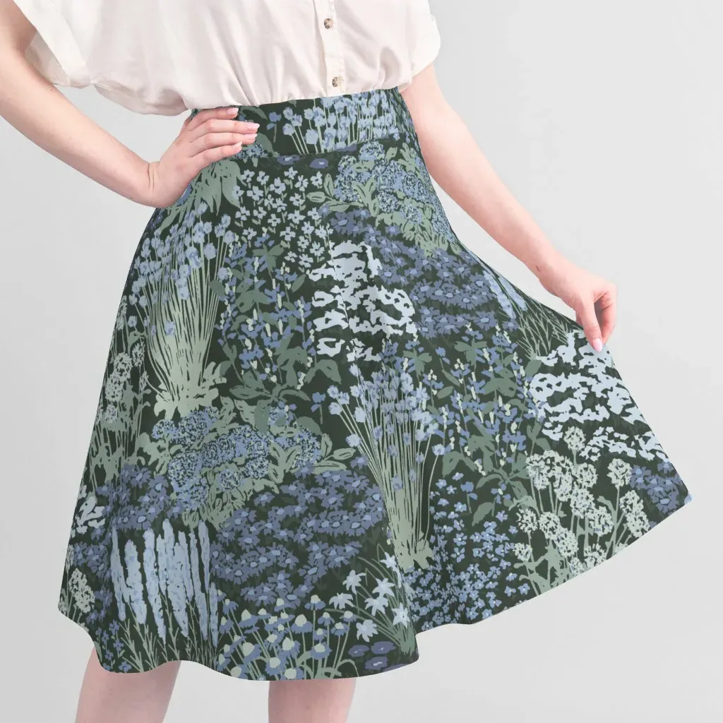 Sport Pique Garden-Bloom Floral Jumbo Fabric - Dark Green Blue alternate view