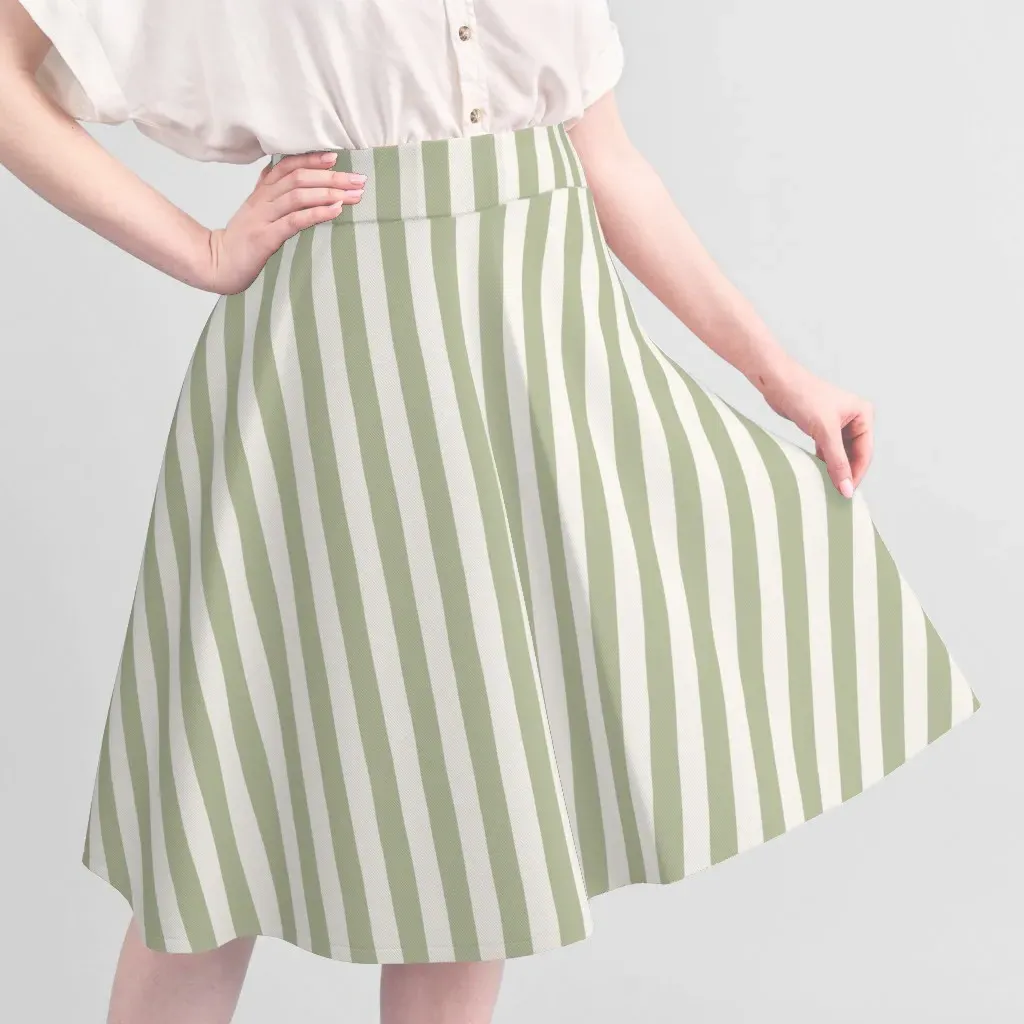 Sport Pique Hand Drawn Stripes Fabric - Sage Green alternate view