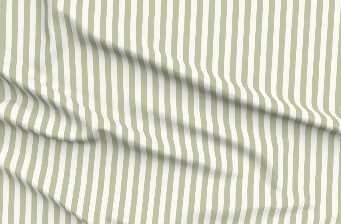 Sport Pique Hand Drawn Stripes Fabric - Sage Green product
