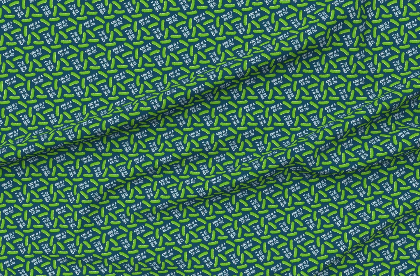 Sport Pique Kind Of A Big Dill Pickles Toss Fabric - Green product