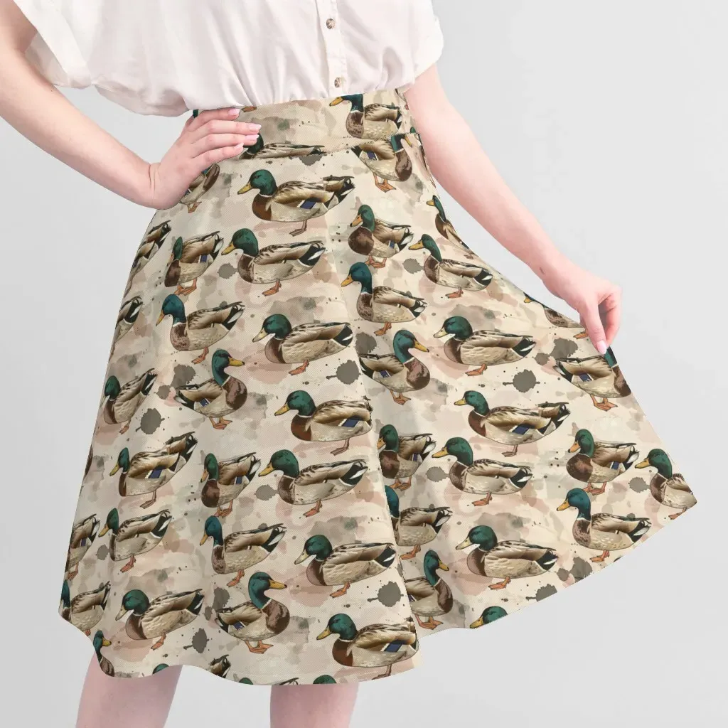 Sport Pique Mallard Duck Print Fabric - Brown alternate view