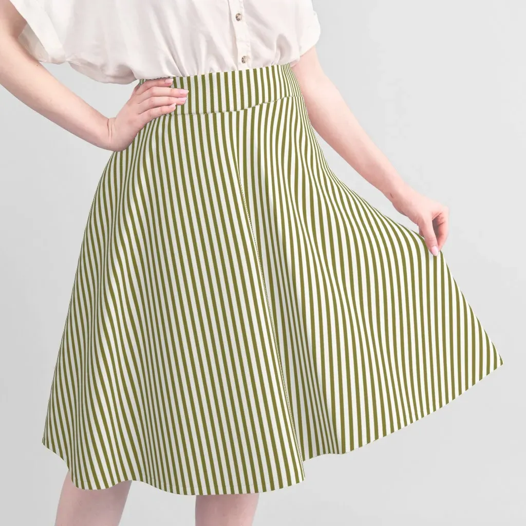 Sport Pique Olive Green Pinstripe Fabric - Gold alternate view