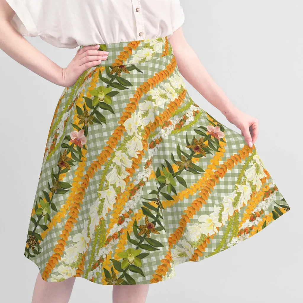 Sport Pique Pikake Rose Lei Ginger Ilima Fabric - Orange alternate view