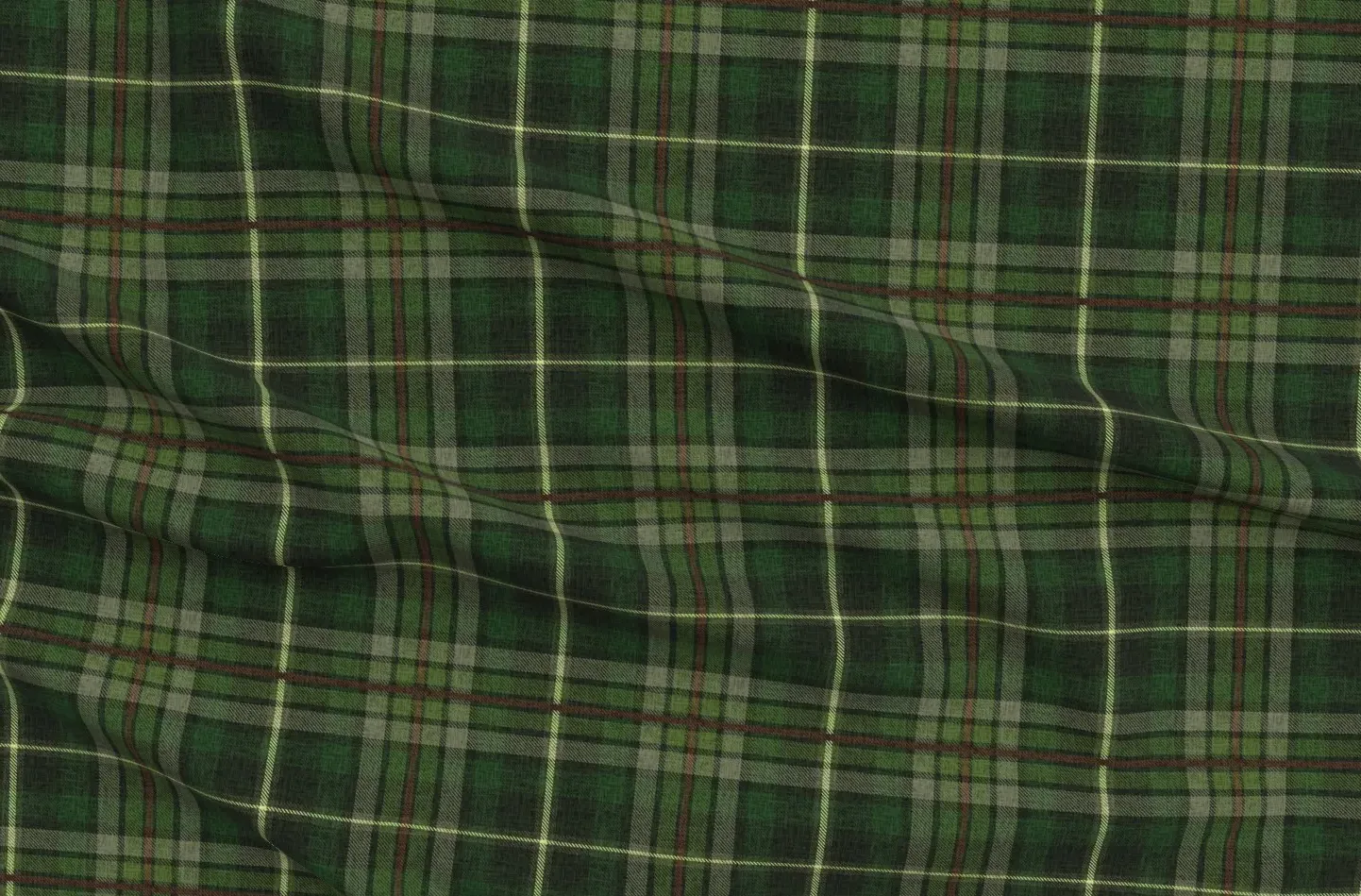 Sport Pique Plaid Fabric Yardage - Dark Forest Green product