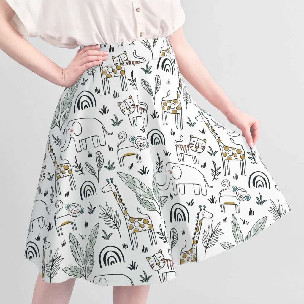 Sport Pique Safari Baby Animals Nursery Fabric - White alternate view