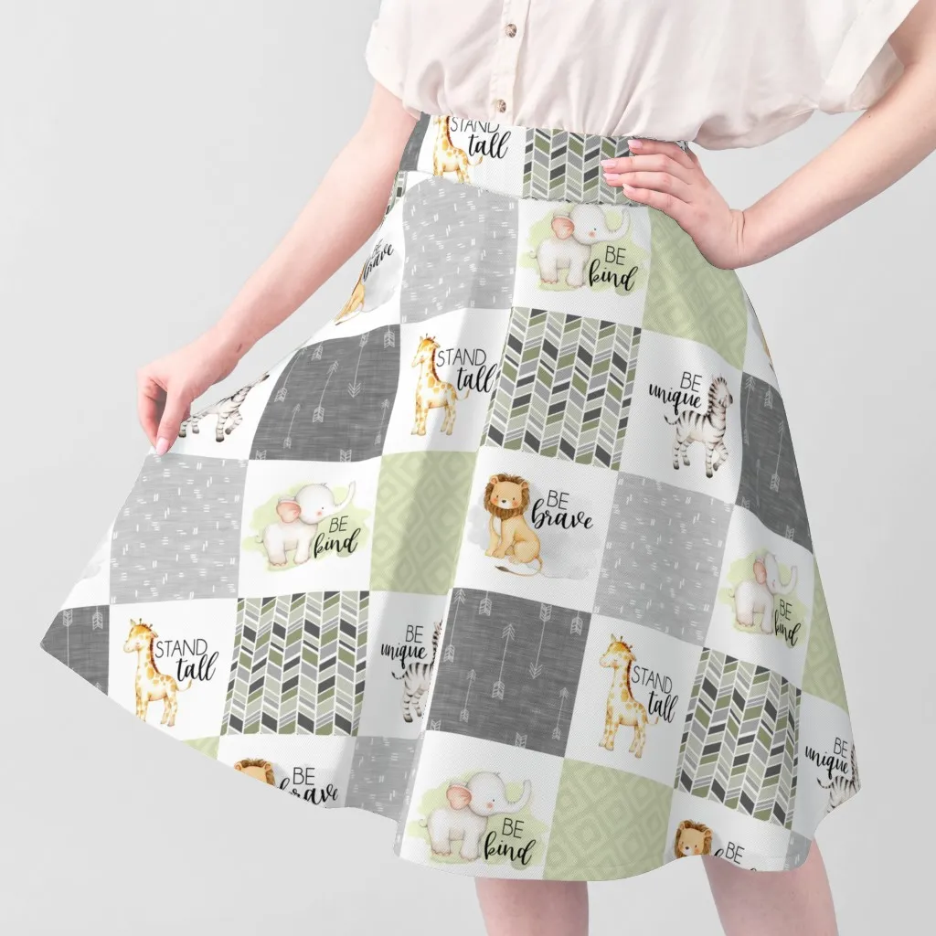 Sport Pique Safari Zoo Wholecloth Cheater Quilt Yardage - Sage Green alternate view