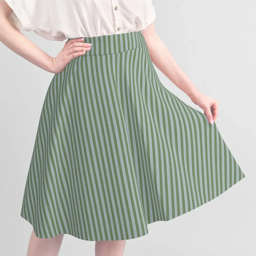 Sport Pique Stripe Printed Fabric - Light Blue, Green alternate view