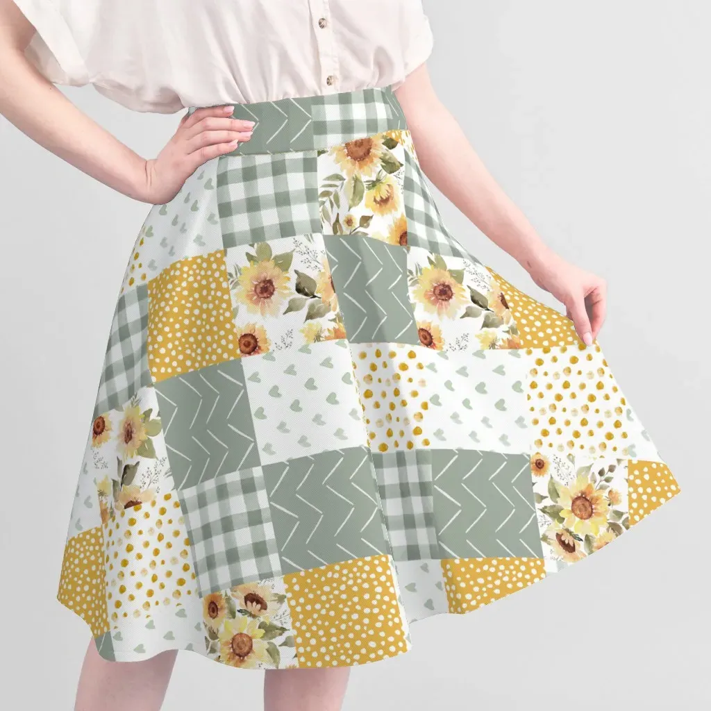 Sport Pique Sunflower Floral Cheater Quilt Fabric - Mustard Yellow alternate view