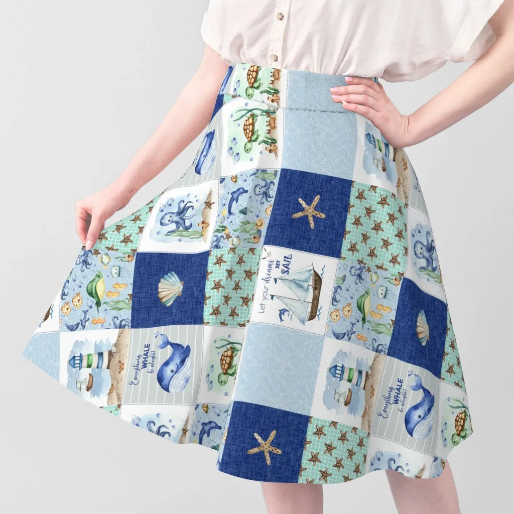 Sport Pique Under The Sea Patchwork Cheater Quilt - Light Blue alternate view