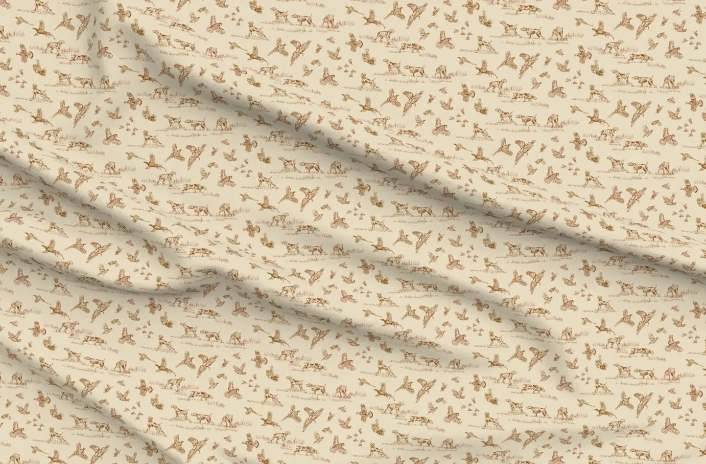 Sport Pique Upland Hunting Print Fabric - Tobacco Brown product