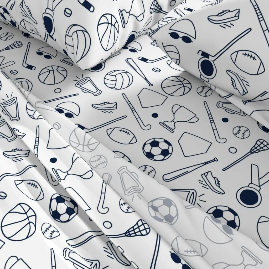 Sports Large King Size Sheet Set - Navy Blue alternate view