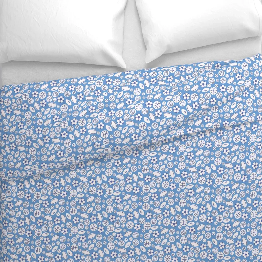 Sports Of All Sorts Duvet Cover - Blue, White alternate view