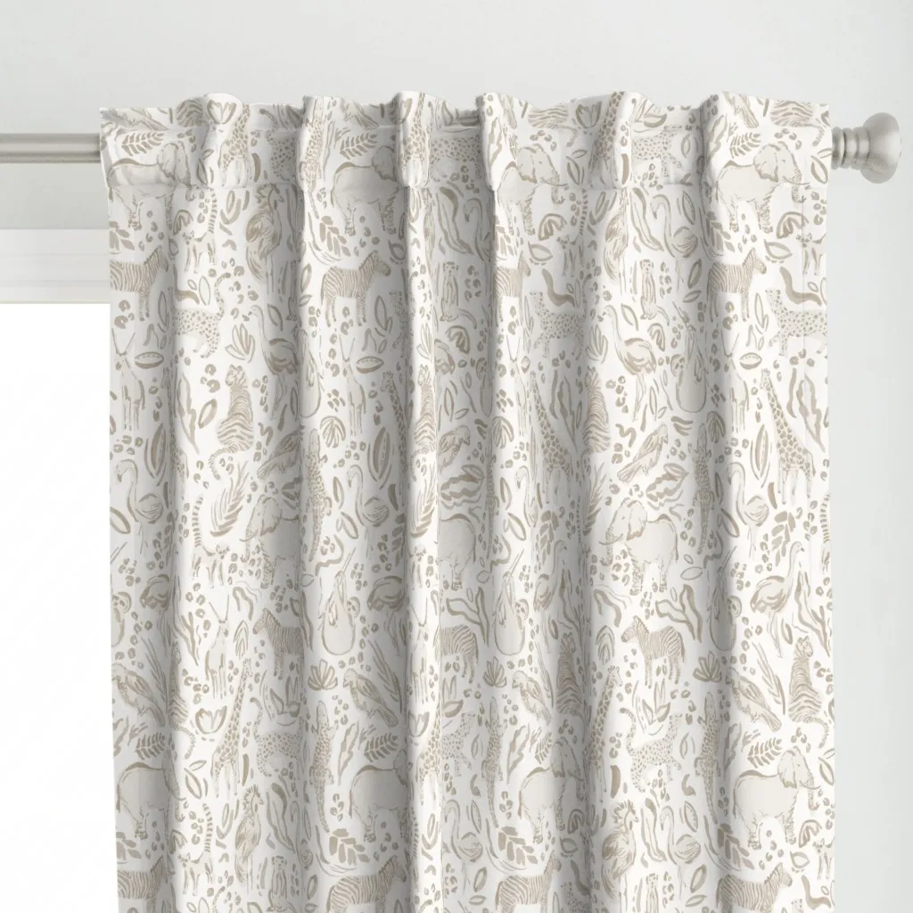 Spot The Animal Curtain Panel - Beige alternate view