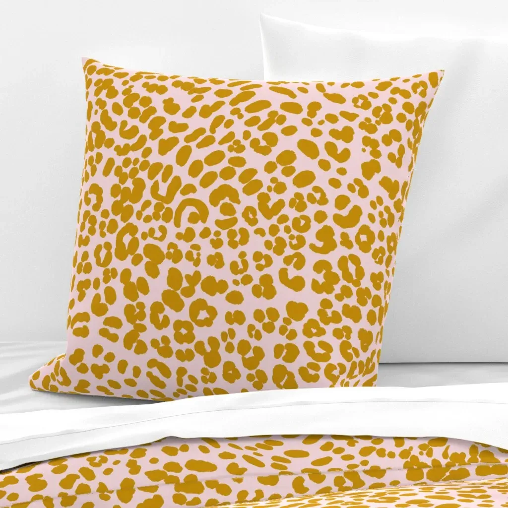 Spot The Leopard Animal Print Euro Pillow Sham - Mustard Yellow product