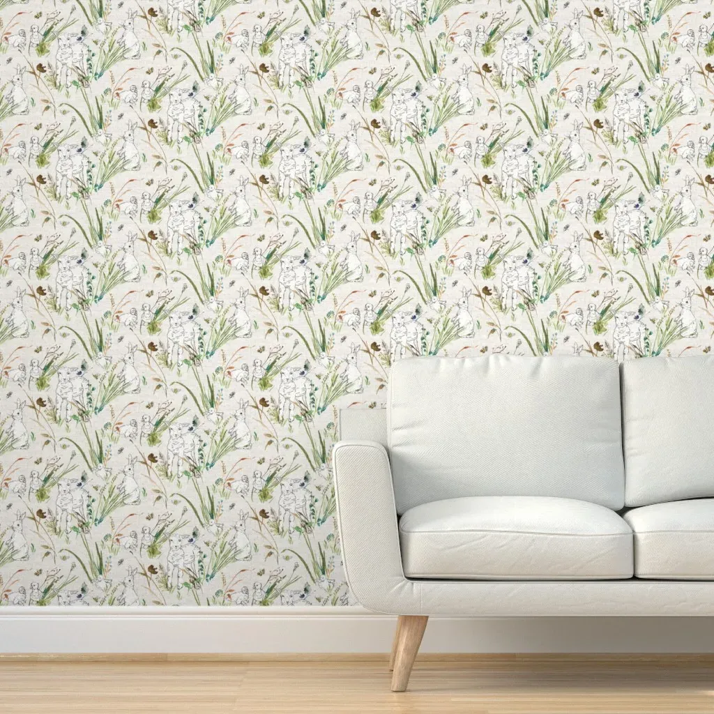 Spring Babies Peel and Stick Wallpaper - Oatmeal product