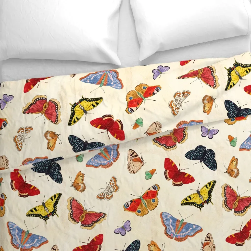 Spring Butterflies Duvet Cover - Red alternate view