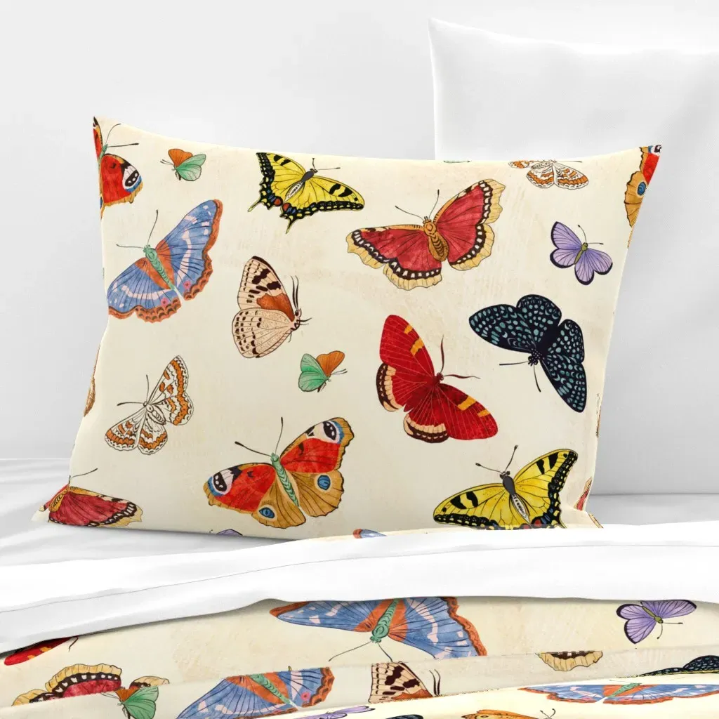 Spring Butterflies Standard Knife Edge Cushion - Red, Cotton Sateen product