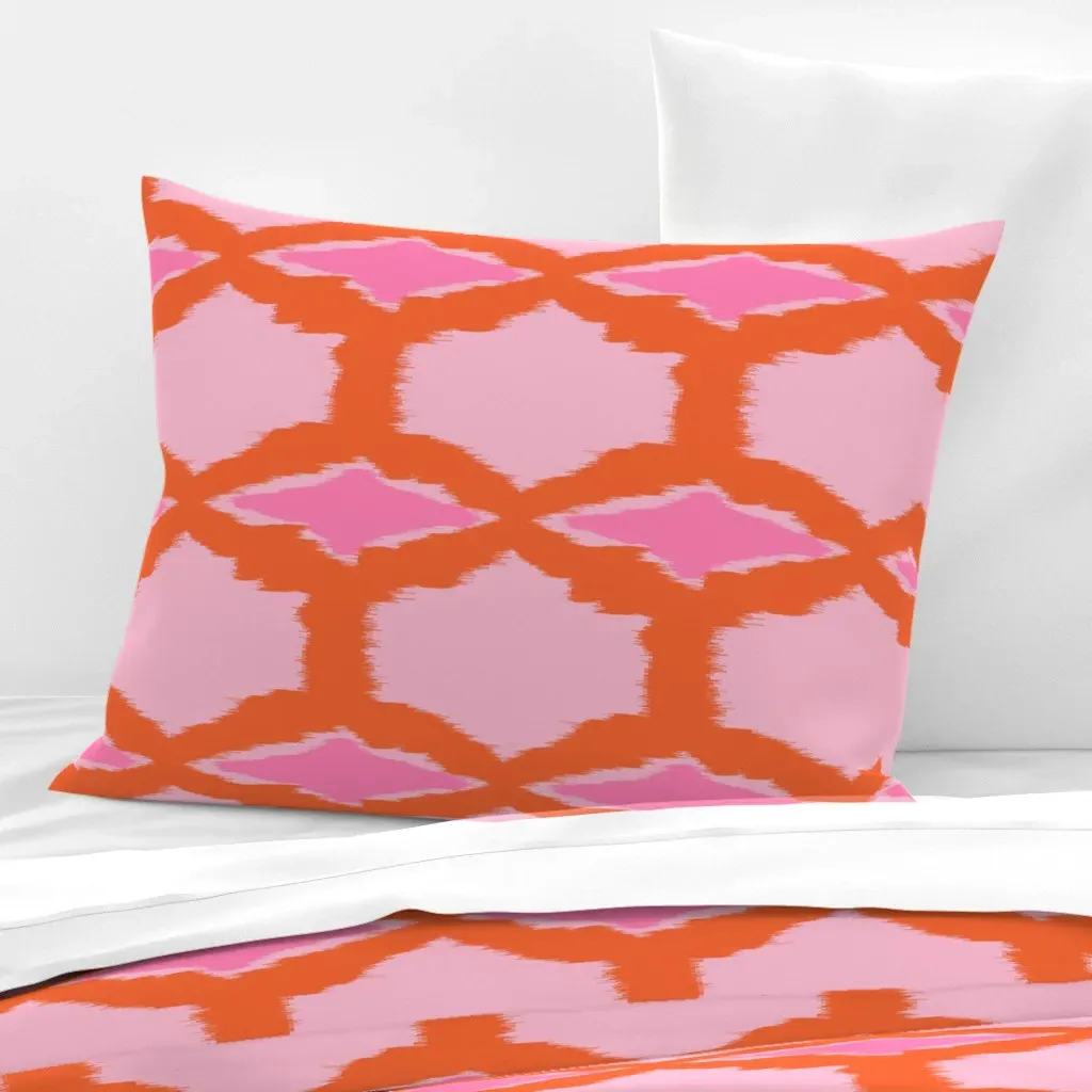 Spring Diamonds Standard Knife Edge Pillow - Orange, Cotton Sateen product