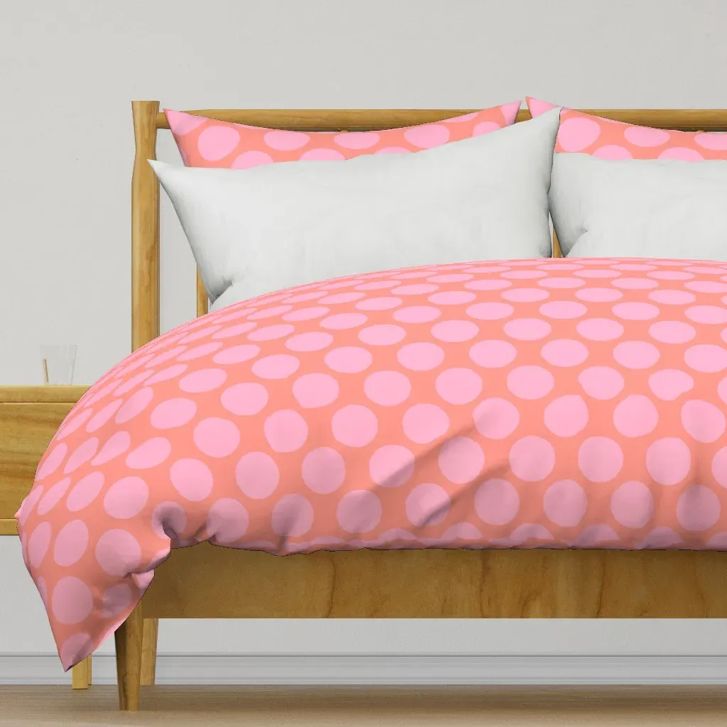 Spring Dotsy Polka Dots Duvet Cover - Pink product