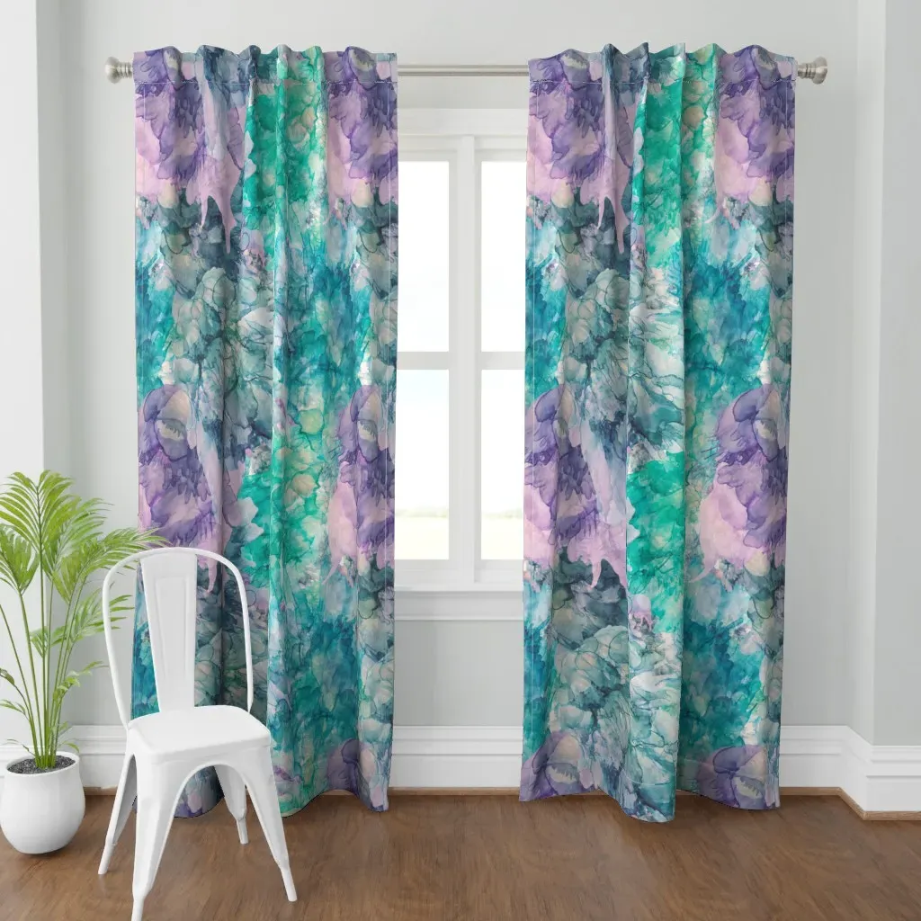 Spring Fling L Curtain Panel - Teal product