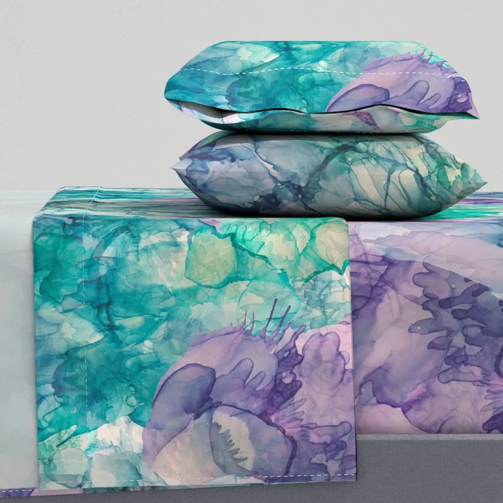 Spring Fling L Queen Sheet Set - Teal product
