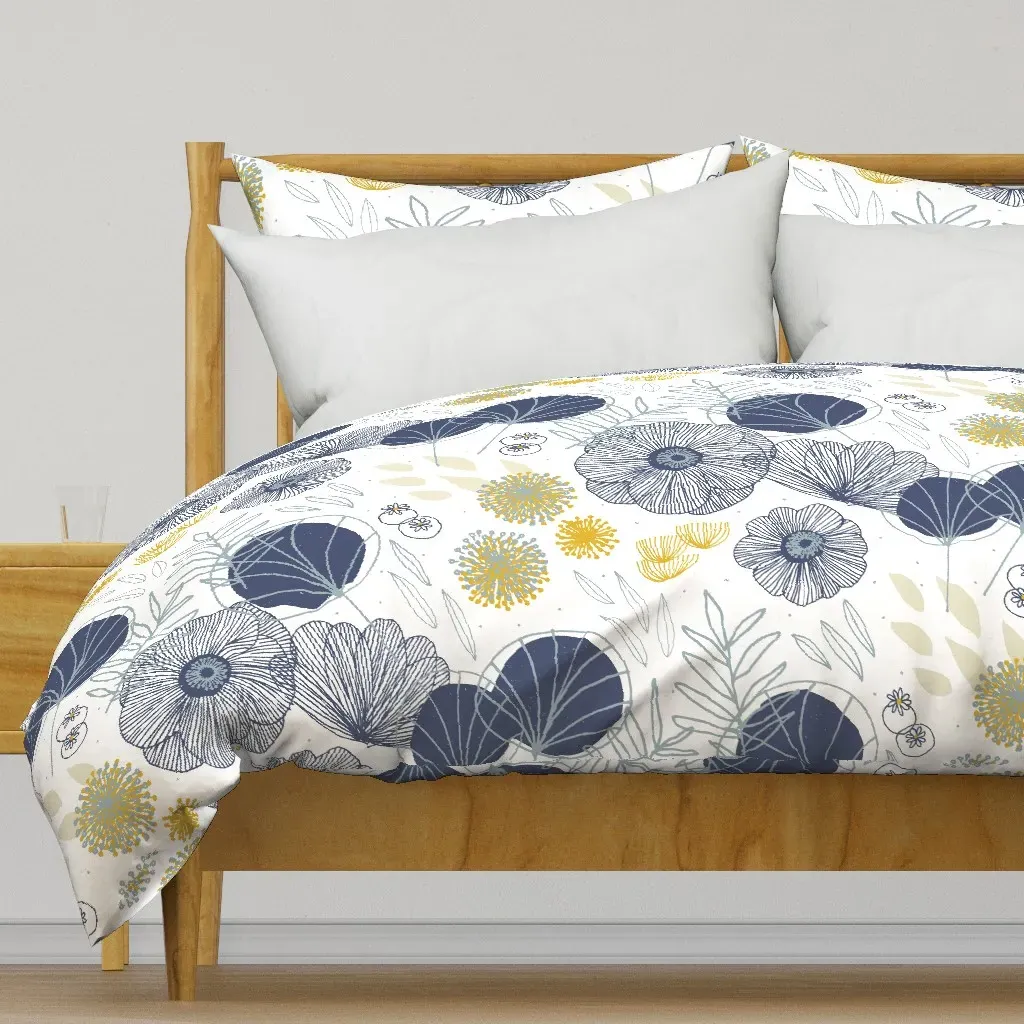 Spring Floral Duvet Cover - Navy Blue product