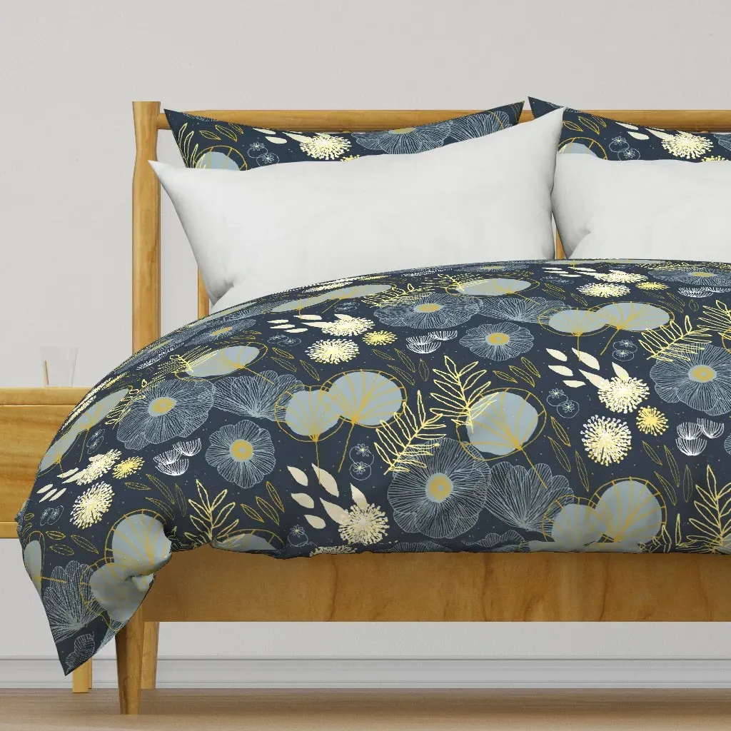 Spring Floral M+M Duvet Cover - Navy Blue product
