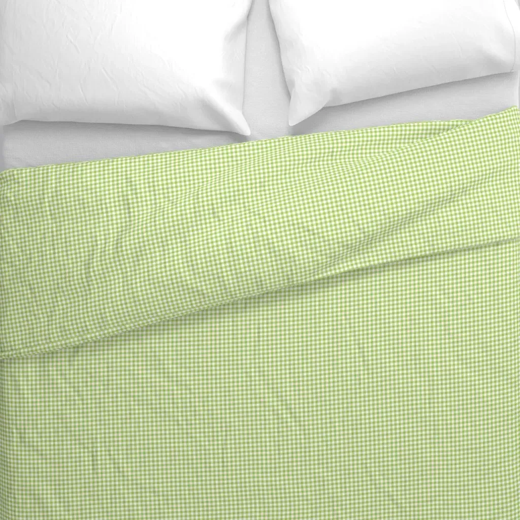 Spring Green Gingham Small Duvet Cover - Light Green alternate view