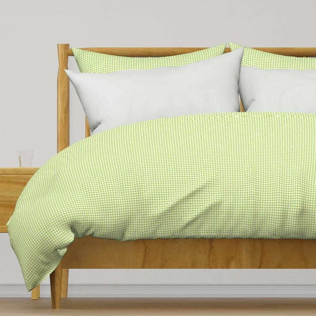 Spring Green Gingham Small Duvet Cover - Light Green product