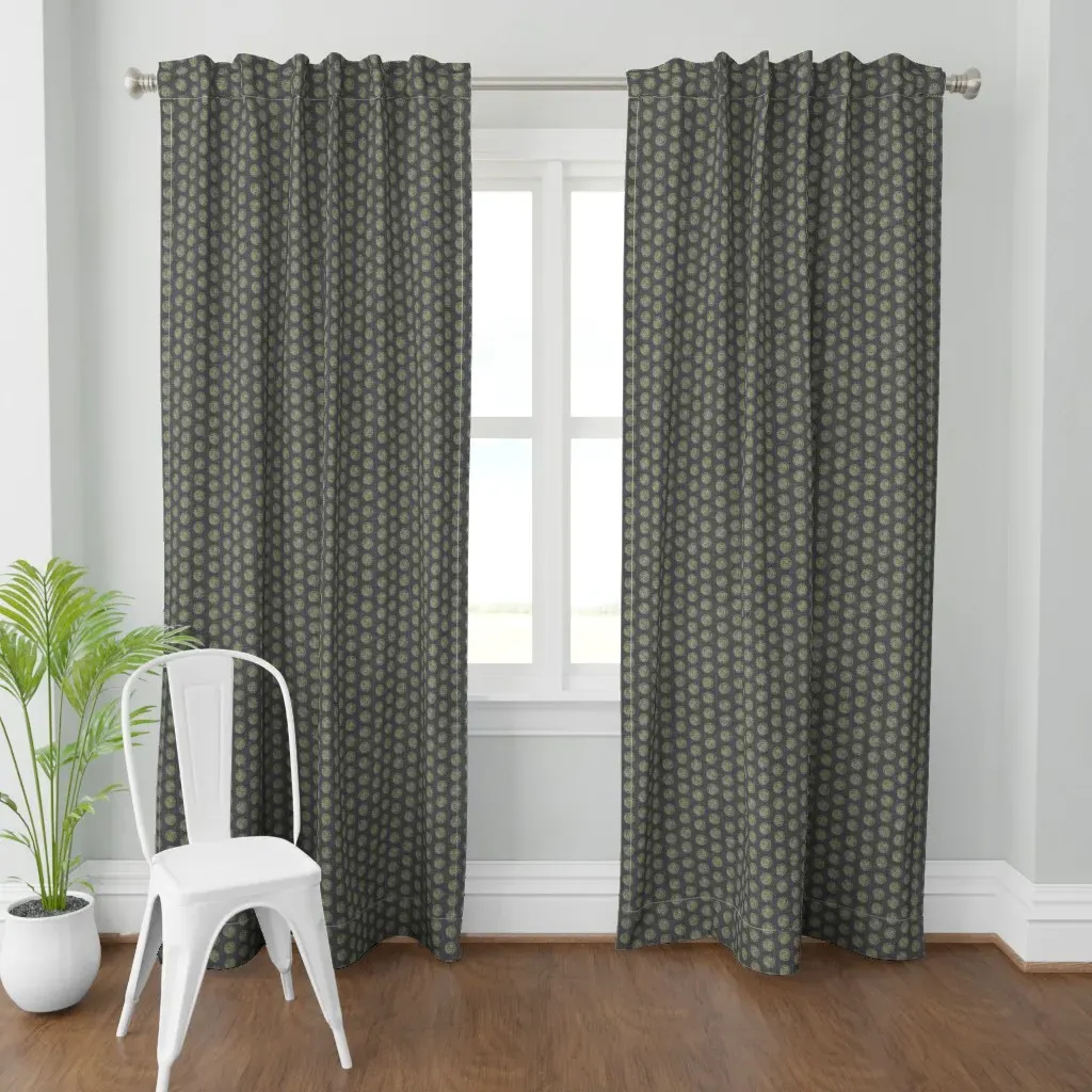 Spring Paisley Dots Curtain Panel - Olive Green product