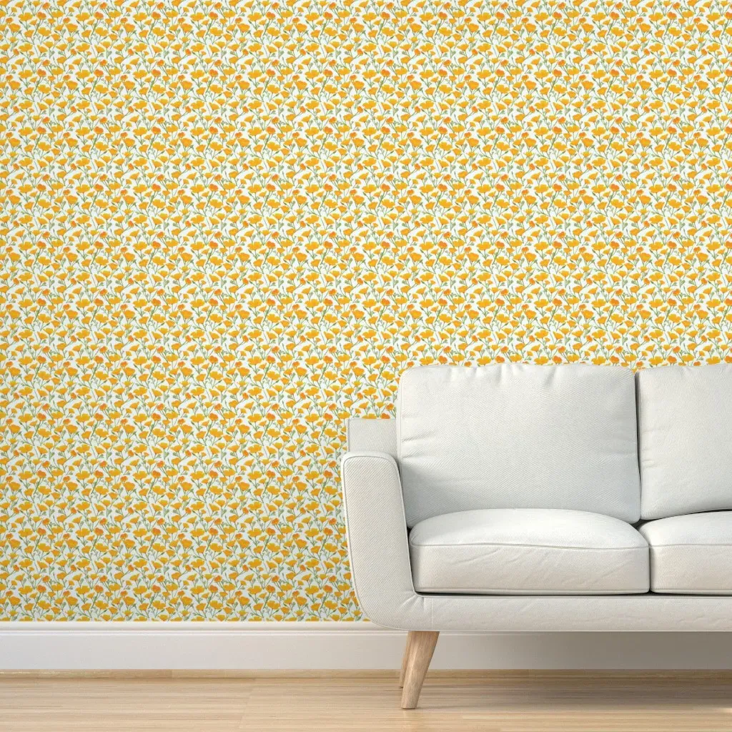 Spring Poppies Peel and Stick Wallpaper - Orange product