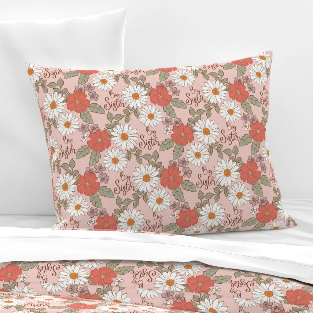 Spring Summer Pastel Florals Standard Knife Edge Pillow - White, Cotton Sateen product
