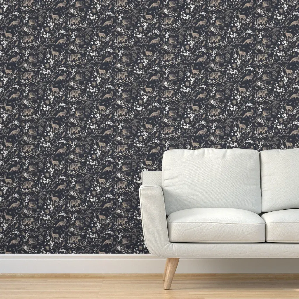 Spring Woodland Toile Peel and Stick Wallpaper - Beige product