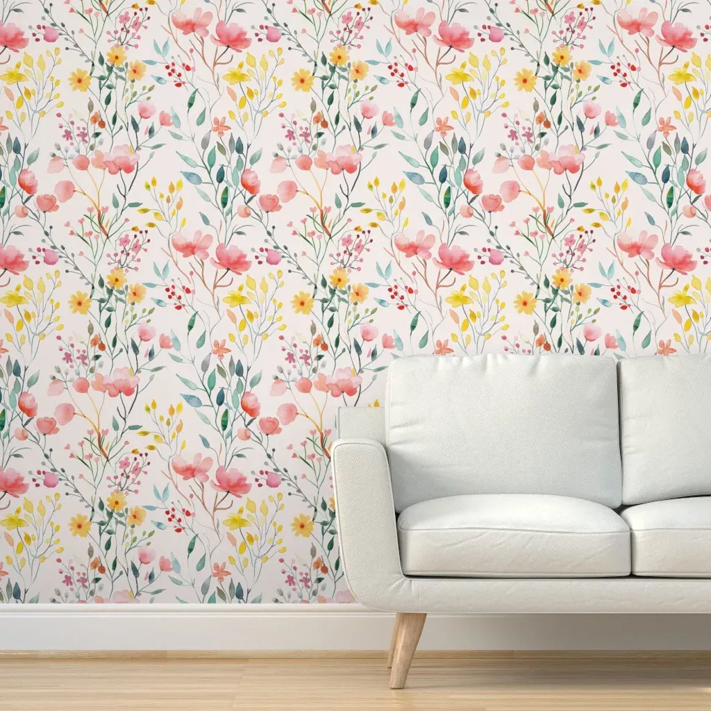 Springtime Blooms Peel and Stick Wallpaper - Pink product