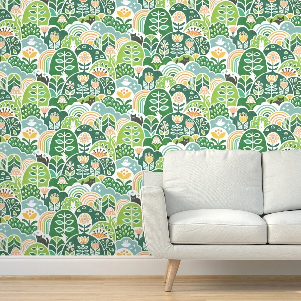 Springtime Oasis XL Peel and Stick Wallpaper - Green product