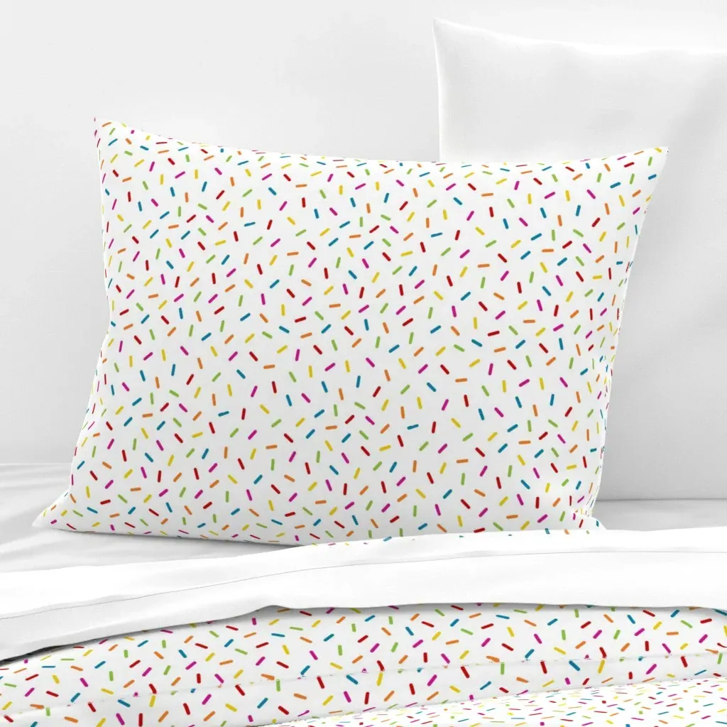 Sprinkles Vanilla Standard Knife Edge Cushion - White, Cotton Sateen product