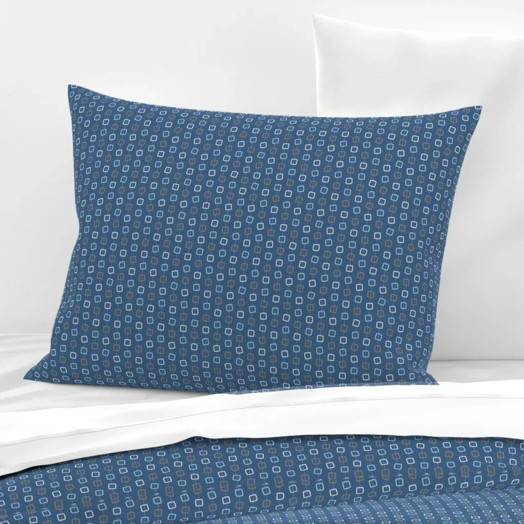 Square Standard Knife Edge Cushion Cover - Blue, Cotton Sateen product
