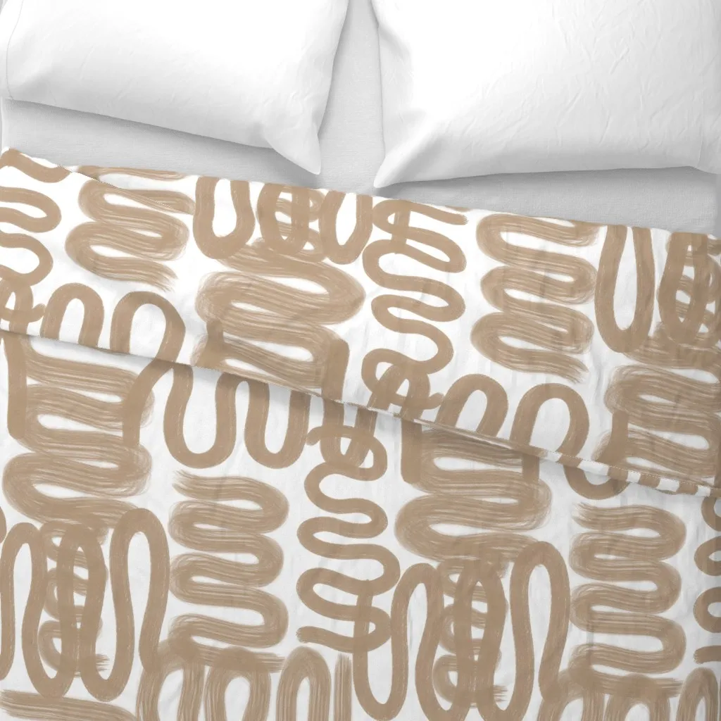 Squiggle Bark Duvet Cover - Taupe alternate view