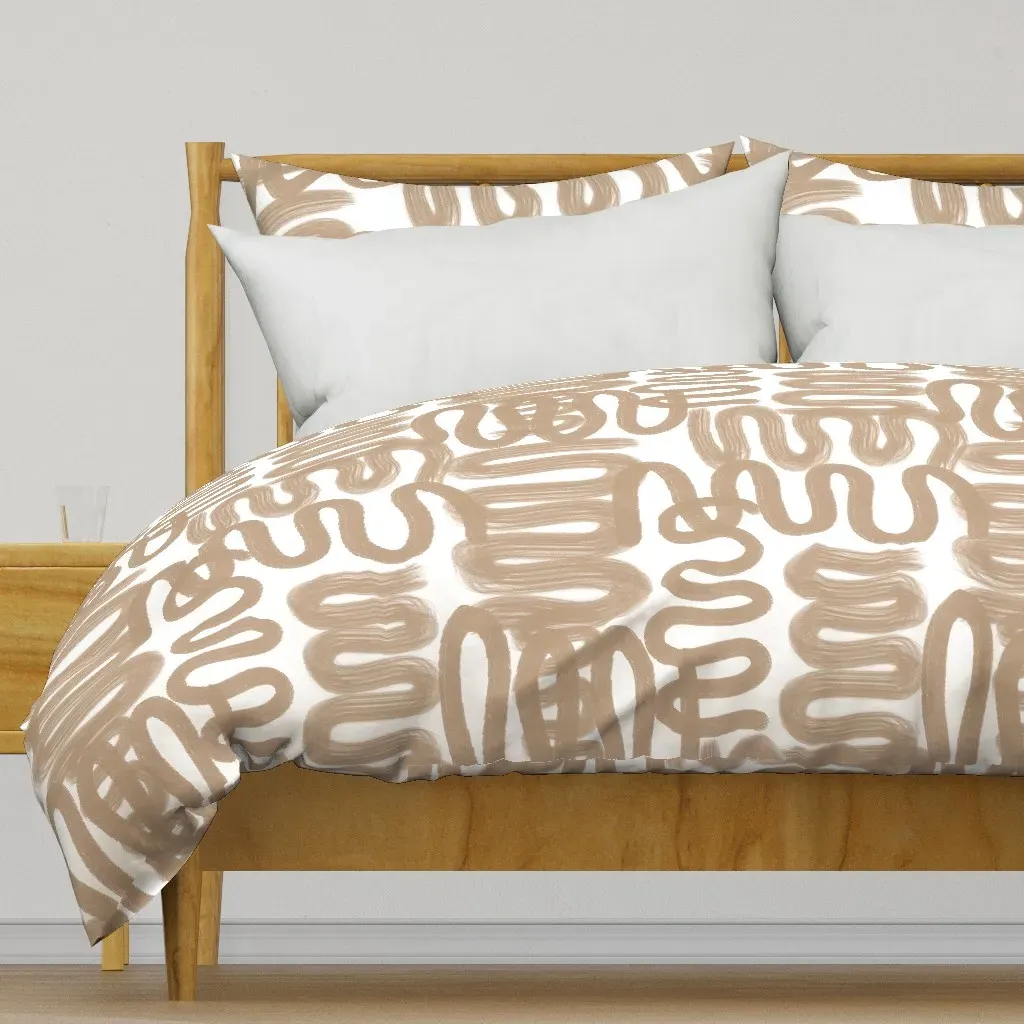Squiggle Bark Duvet Cover - Taupe product