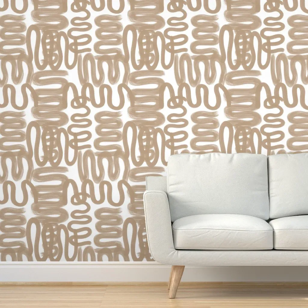 Squiggle Bark Peel and Stick Wallpaper - Brown, White product