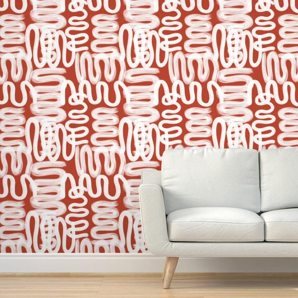 Squiggle Peel and Stick Wallpaper - White product