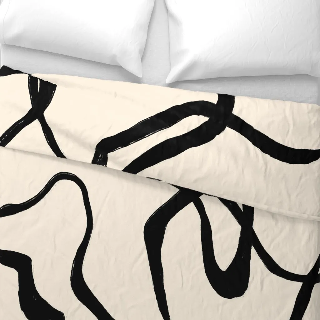 Squiggles Duvet Cover - Black alternate view