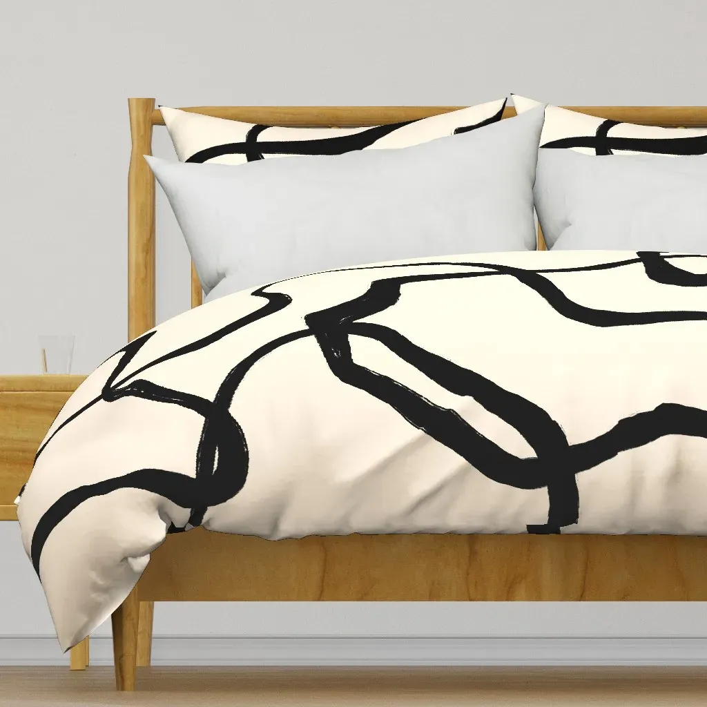 Squiggles Duvet Cover - Black product