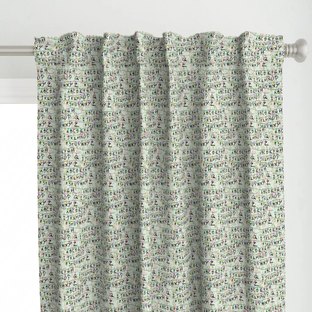 St Lights Curtain Panel - Light Teal alternate view