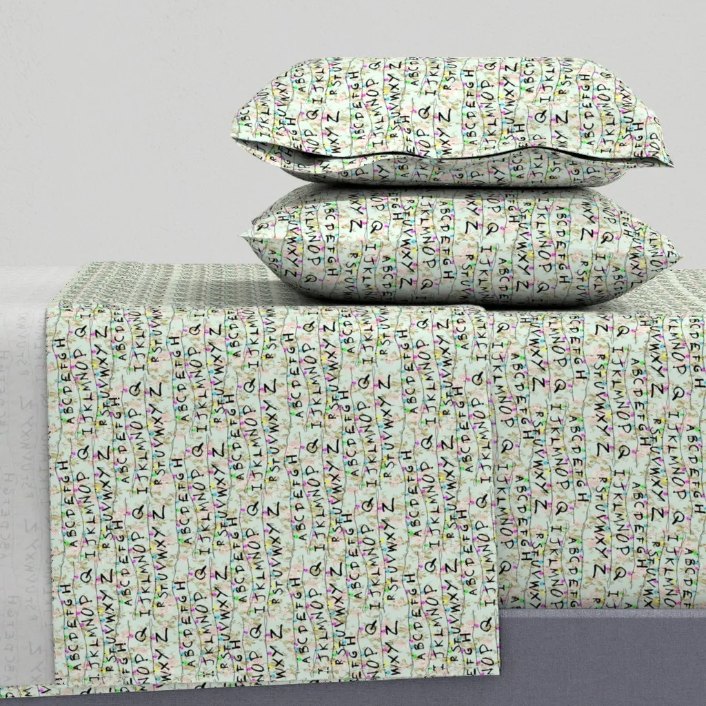 St Lights Twin Sheet Set - Light Teal product
